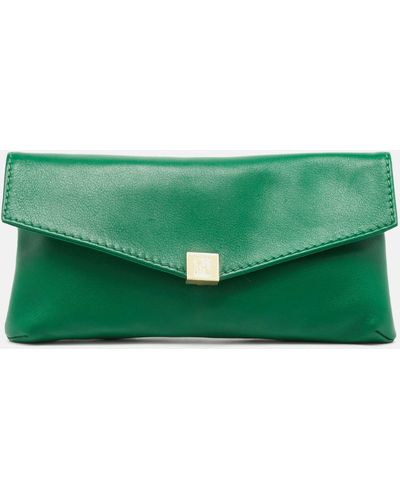 CH by Carolina Herrera Leather Envelope Clutch - Green