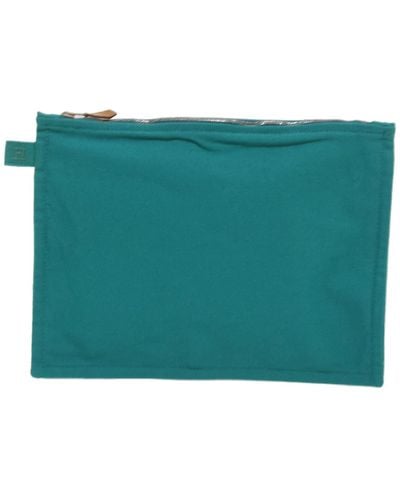Hermès Canvas Clutch Bag (pre-owned) - Green