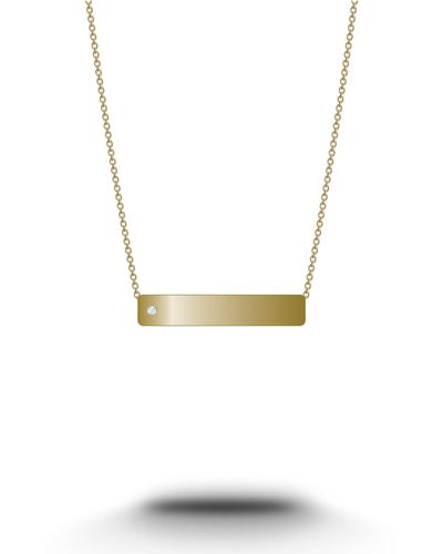 Fossil Tone Stainless Steel Station Necklace - Metallic