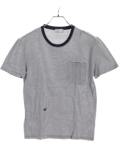 Dior T-shirt Stripes Bee Embroidery Cotton Dark Navy - Gray