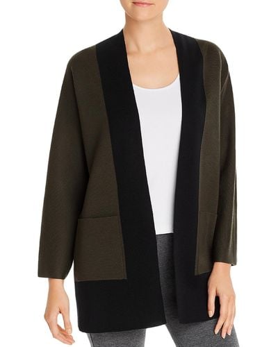 Eileen Fisher Merino Wool Kimono Cardigan Sweater - Black