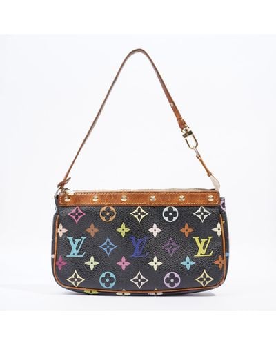 Louis Vuitton Pochette Accessoires / Multicolor Coated Canvas Shoulder Bag - Blue