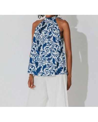 Cleobella Ryla Top In Blue/white