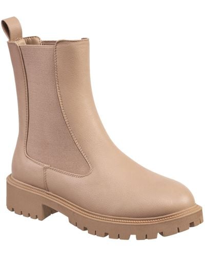 French Connection Reyah Mid Shaft Lug Boot - Natural