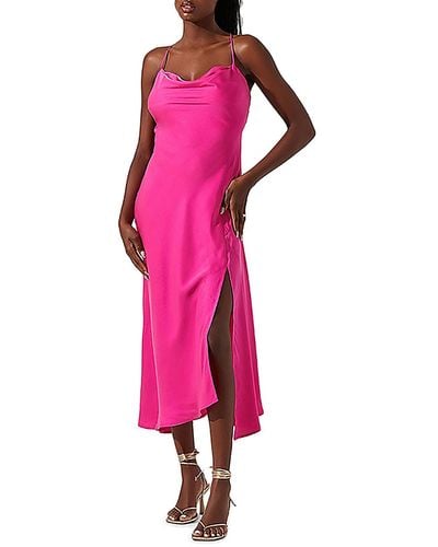 Astr Leg Slit Night Out Cocktail And Party Dress - Pink