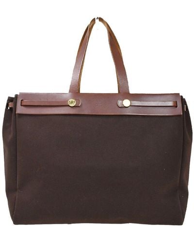 Hermès Herbag Canvas Shoulder Bag (pre-owned) - Brown