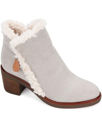 Gentle Souls Suede Ankle Chelsea Boots - White