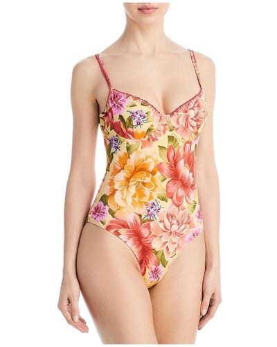 FARM Rio Lia Printed Polyester One-piece Swimsuit - Pink