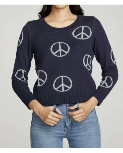 Chaser Brand All Over Peace Instaria Sweater - Blue