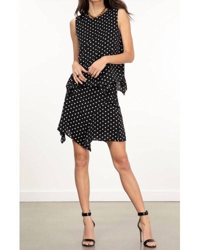 MILLY Laura Small Dot Printed Skirt - Black