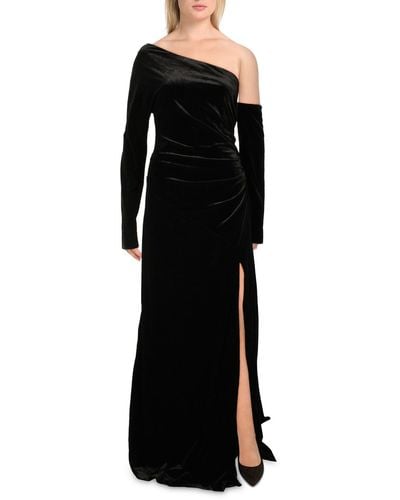Donna Karan Asymmetric Long Evening Dress - Black