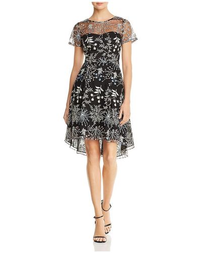 Adrianna Papell Etheral Embroidered Fit & Flare Party Dress - White