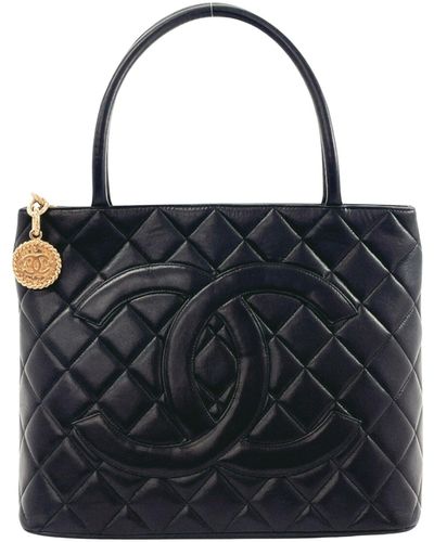 Chanel Médaillon Leather Tote Bag (pre-owned) - Black