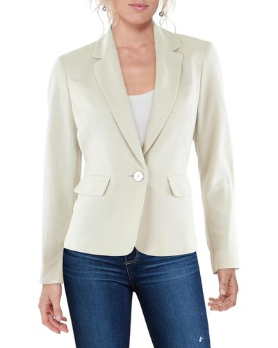 Le Suit Petites Knit Long Sleeves One-button Blazer - White