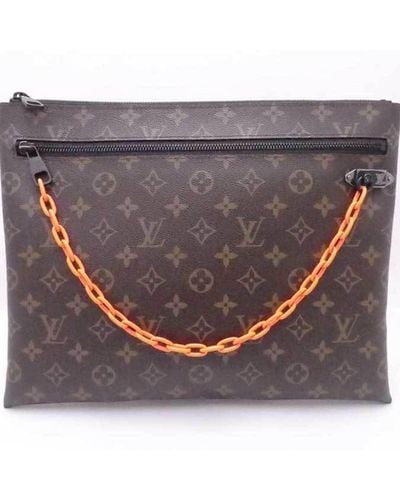 Louis Vuitton Pochette Canvas Clutch Bag (pre-owned) - Gray
