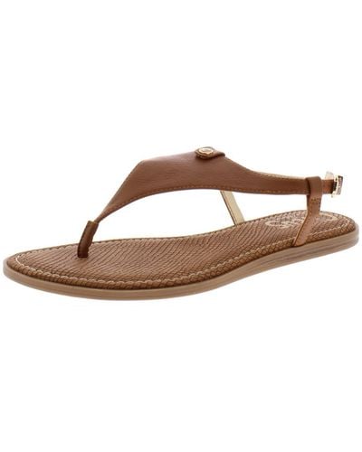 Circus by Sam Edelman Carolina Faux Leather Buckle Thong Sandals - Brown