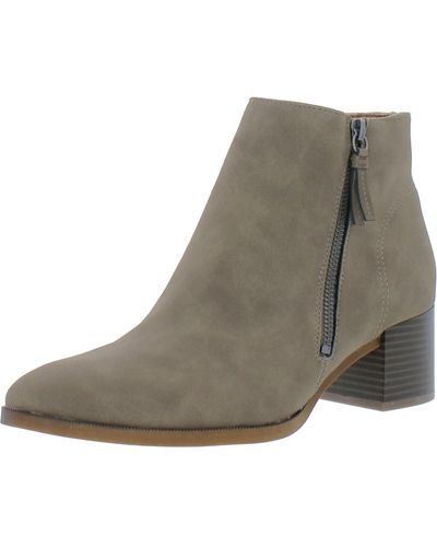 LifeStride Dynasty Faux Leather Comfort Booties - Gray