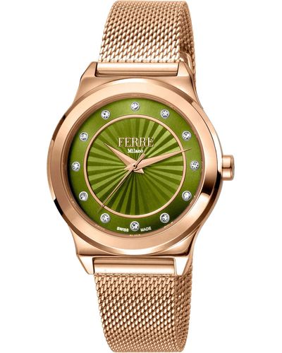 Ferré Fashion 34mm Quartz Watch - Green
