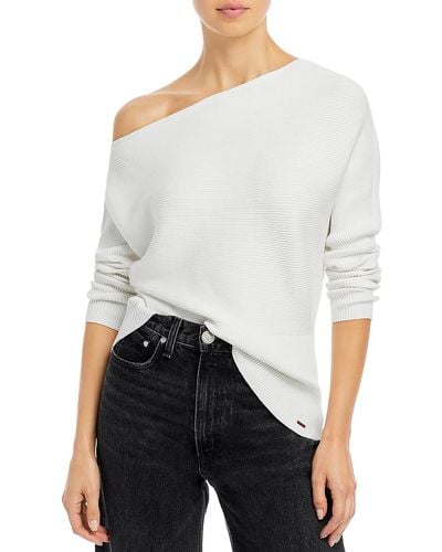 n:PHILANTHROPY Elda Bateau Neckline Blouson Pullover Sweater - White