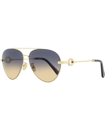 Omega Pilot Sunglasses Om0031h Gold/blue 61mm - Black