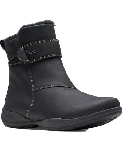 Clarks Roseville Boot Leather Waterproof Ankle Boots - Black