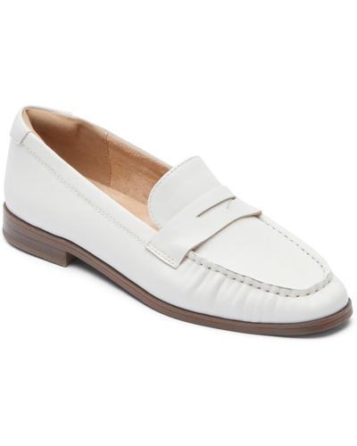 Rockport Susana Leather Slip-on Loafers - White