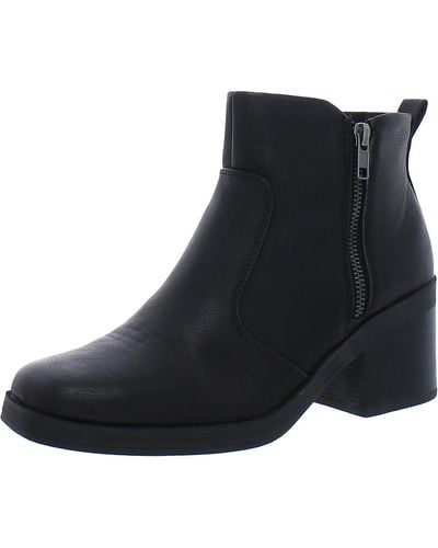 b.ø.c. Lexy Block Heel Square Toe Ankle Boots - Black