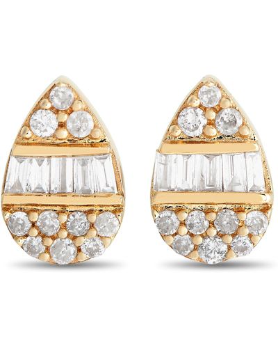 Non-Branded Lb Exclusive 14k Yellow 0.18ct Diamond Cluster Pear Earrings Er28512-y - Metallic