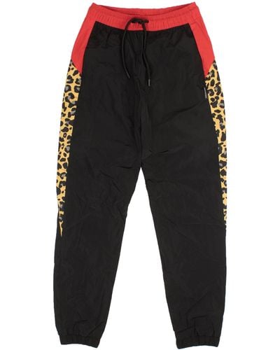 Marcelo Burlon And Red Leopard Block Pants - Black