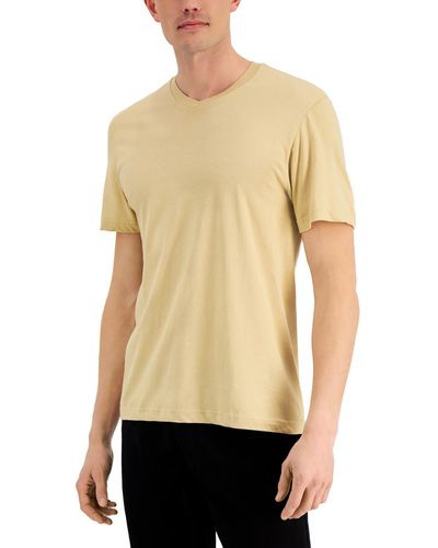 Alfani V-neck Short Sleeve T-shirt - Natural