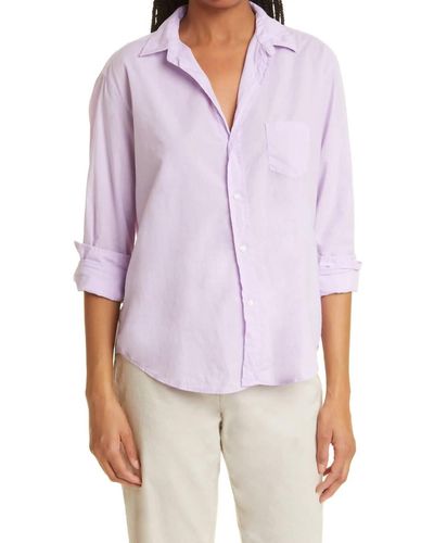 Frank & Eileen Eileen Woven Cotton Button-up Shirt - Purple