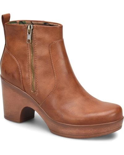 b.ø.c. Blakelynn Faux Leather Round Toe Ankle Boots - Brown