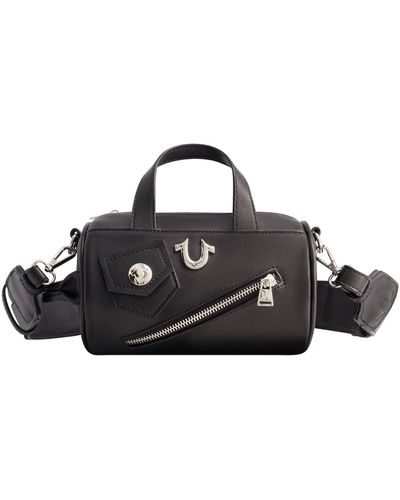 True Religion Zip Top Mini Duffle Handbag - Black