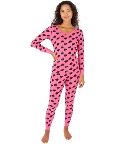 Leveret Two Piece Cotton Pajamas Bunny - Red