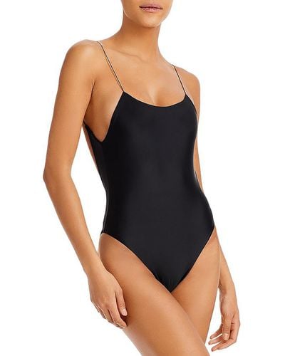 JADE Swim Micro Trophy Pool Beachwear One-piece Swimsuit - Black