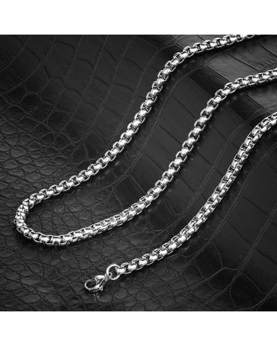 Crucible Jewelry Crucible Los Angeles Polished Stainless Steel 5mm Box Chain - 18" To 28" - 3 Colors - Black