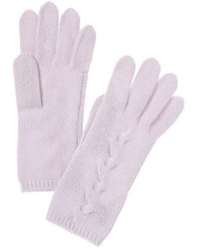 Portolano Chunky Cable Cashmere Gloves - Pink