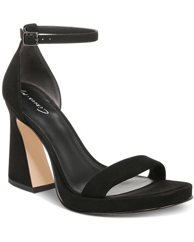 Circus by Sam Edelman Holmes Faux Leather Open Toe Block Heels - Black