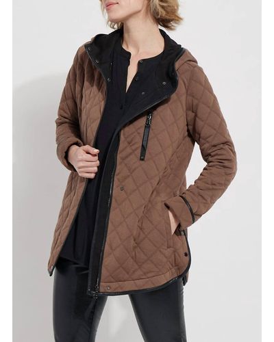 Lyssé London Quilted Jacket In Cold Chestnut - Brown