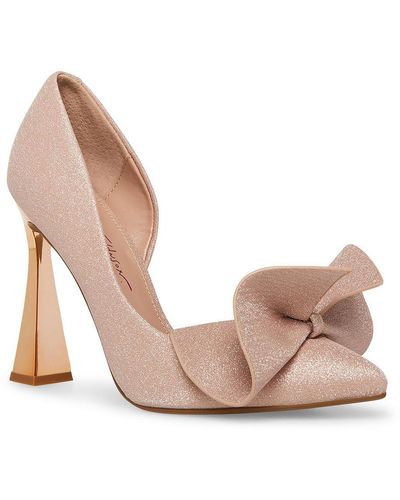 Betsey Johnson Nobble Glitter Bow D'orsay Heels - Pink