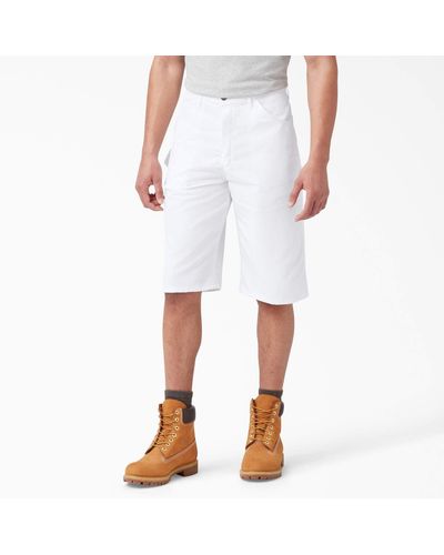 Dickies Relaxed Fit Utility Painter's Shorts - White