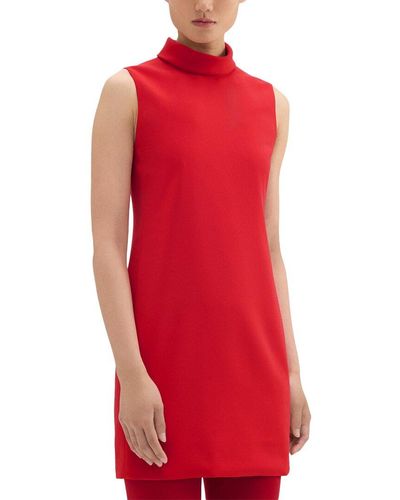 Theory Roll Neck Mini Dress - Red
