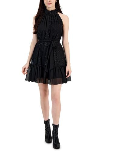 Taylor Lace Halter Cocktail And Party Dress - Black