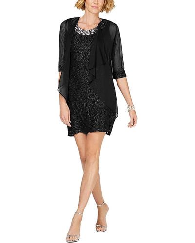 R & M Richards 2pc Party Dress With Jacket - Black