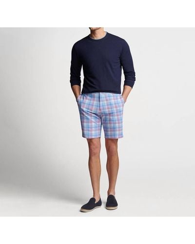 Peter Millar Crown Crafted Short In Marina Blue Plaid