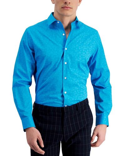 BarIII Organic Cotton Slim Fit Button-down Shirt - Blue