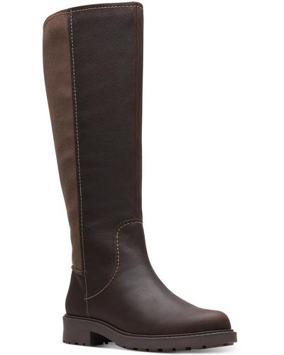 Clarks Opal Glow Faux Leather Tall Knee-high Boots - Brown