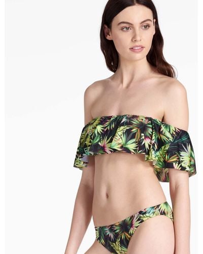 Lucky Brand Coastal Palms Off The Shoulder Bandeau Top - Green
