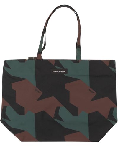 Undercover Camoflouge Block Tote Bag - Black/brown/green