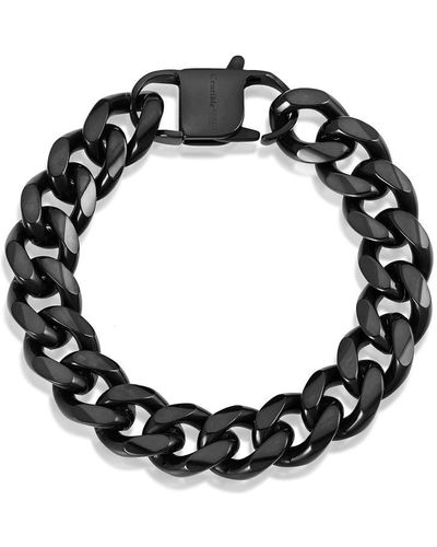 Crucible Jewelry Crucible Los Angeles 14mm Stainless Steel Curb Bracelet - Black